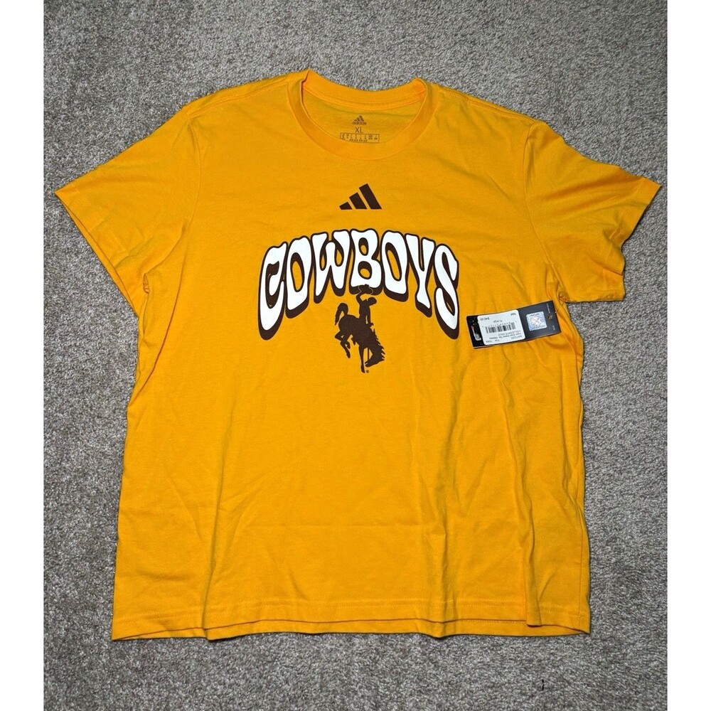 adidas Wyoming Cowboys Women’s Gold Short Sleeve T-Shirt Womens XL